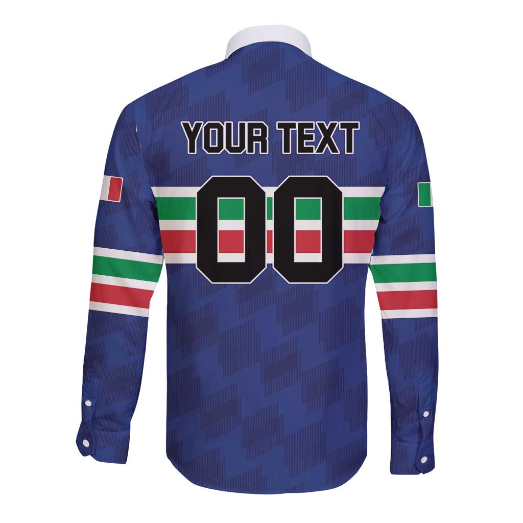Custom Hockey 2026 Italy Long Sleeve Button Shirt Gli Azzurri Go Champions