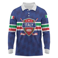 Custom Hockey 2026 Italy Long Sleeve Polo Shirt Gli Azzurri Go Champions