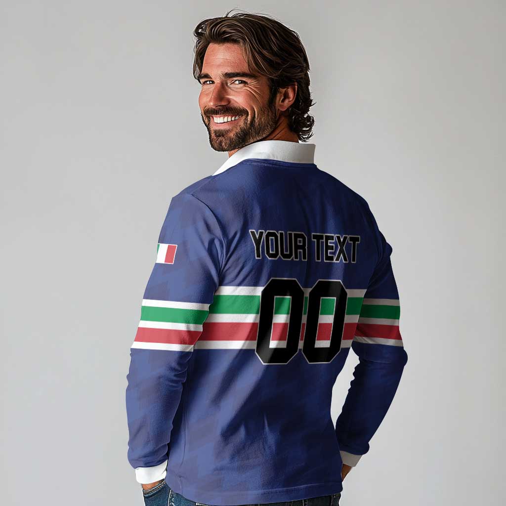 Custom Hockey 2026 Italy Long Sleeve Polo Shirt Gli Azzurri Go Champions