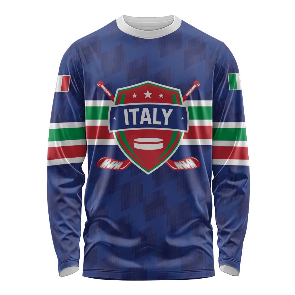 Custom Hockey 2026 Italy Long Sleeve Shirt Gli Azzurri Go Champions