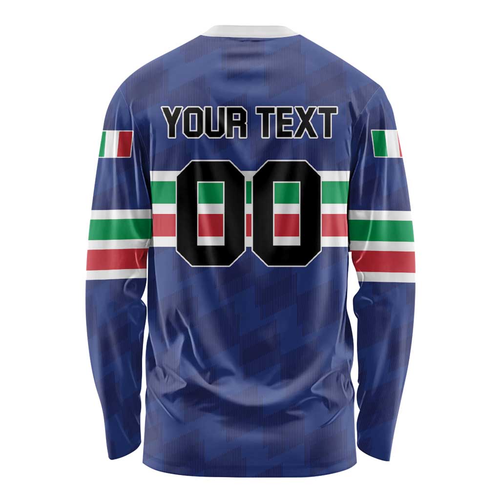 Custom Hockey 2026 Italy Long Sleeve Shirt Gli Azzurri Go Champions
