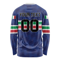 Custom Hockey 2026 Italy Long Sleeve Shirt Gli Azzurri Go Champions