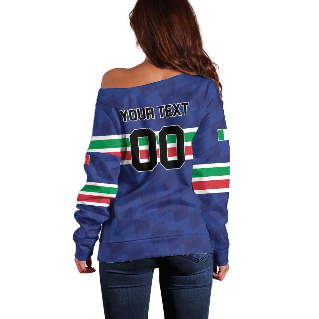 Custom Hockey 2026 Italy Off Shoulder Sweater Gli Azzurri Go Champions