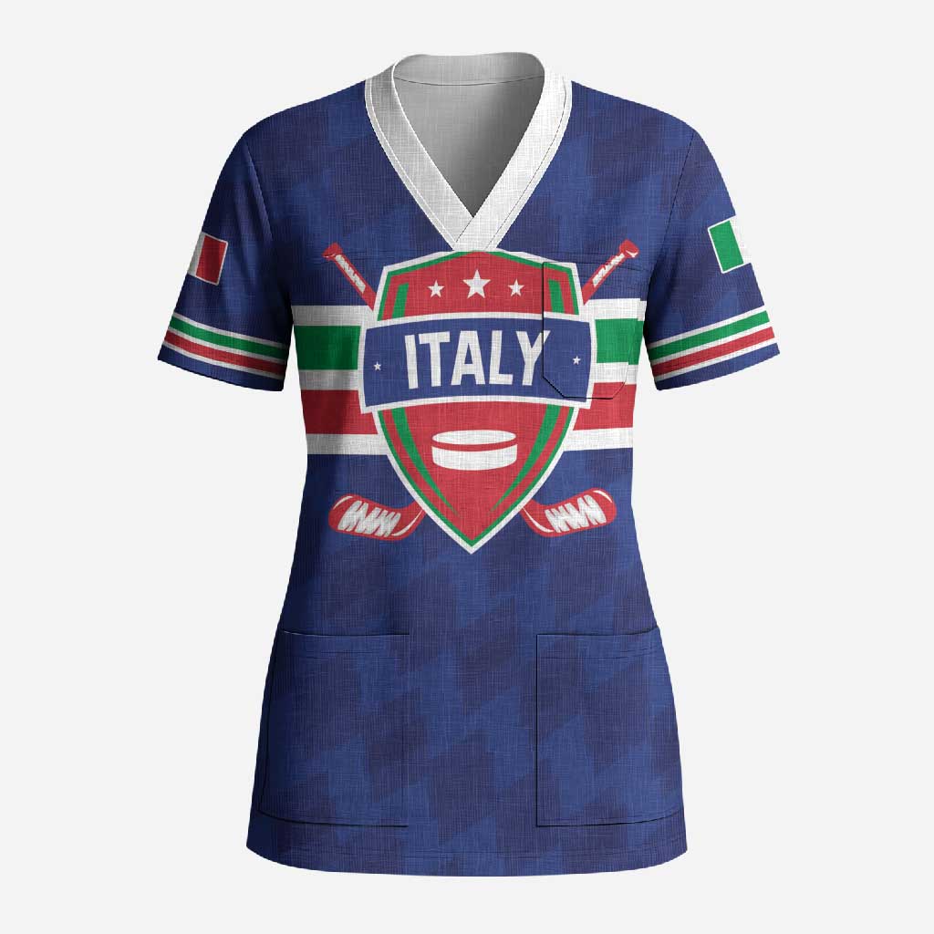 Custom Hockey 2026 Italy Scrub Top Gli Azzurri Go Champions