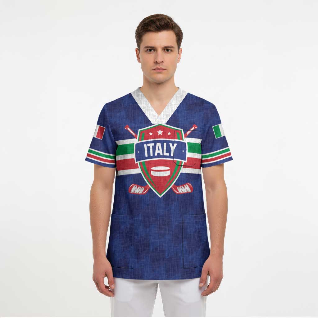 Custom Hockey 2026 Italy Scrub Top Gli Azzurri Go Champions