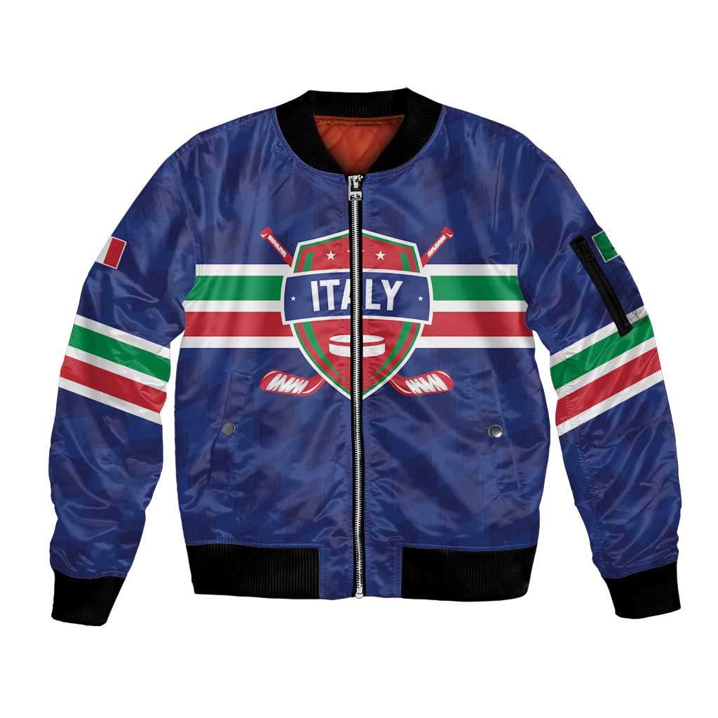 Custom Hockey 2026 Italy Sleeve Zip Bomber Jacket Gli Azzurri Go Champions