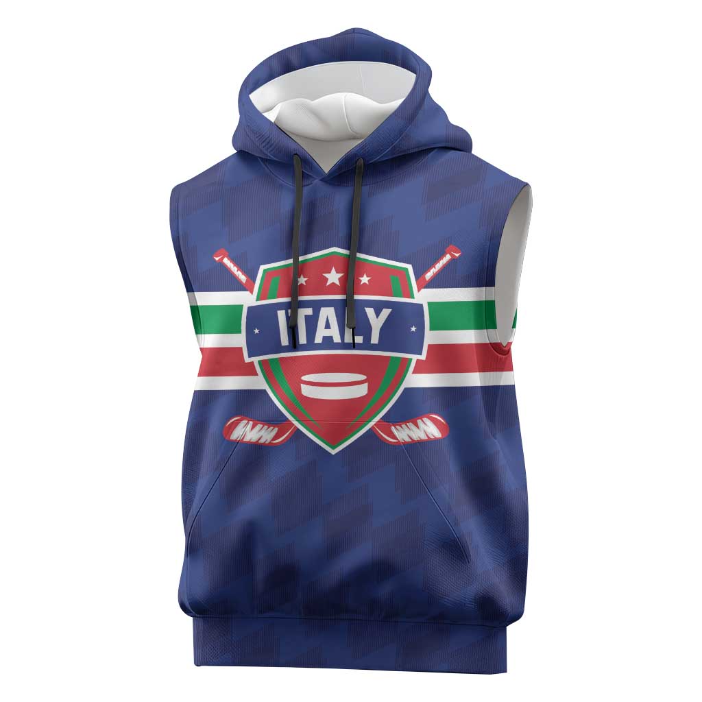 Custom Hockey 2026 Italy Sleeveless Hoodie Gli Azzurri Go Champions