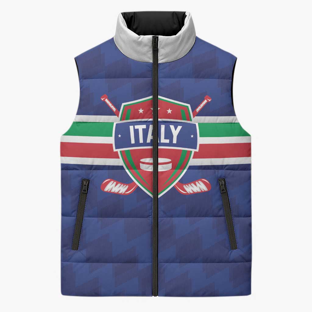 Custom Hockey 2026 Italy Sleeveless Puffer Jacket Gli Azzurri Go Champions