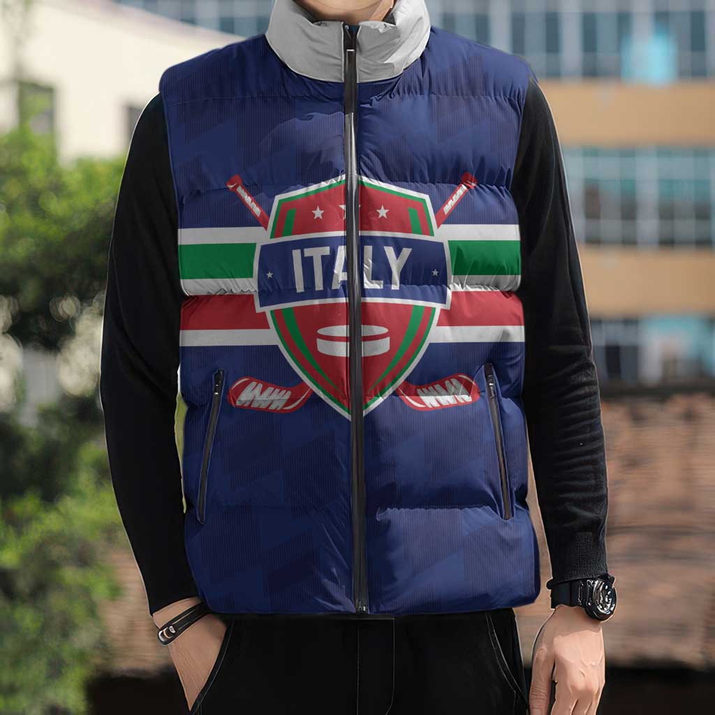 Custom Hockey 2026 Italy Sleeveless Puffer Jacket Gli Azzurri Go Champions