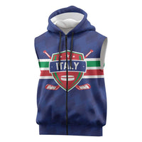 Custom Hockey 2026 Italy Sleeveless Zip Hoodie Gli Azzurri Go Champions