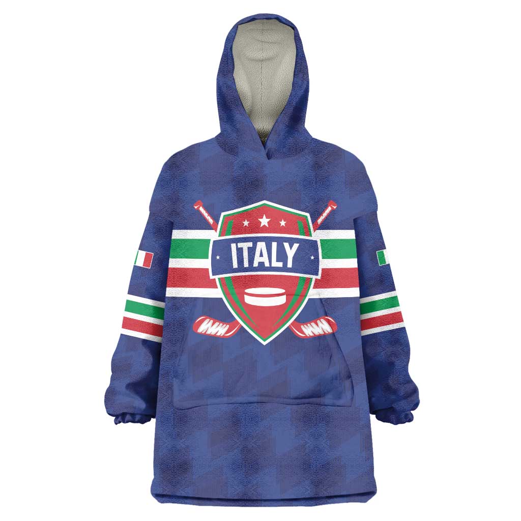 Custom Hockey 2026 Italy Wearable Blanket Hoodie Gli Azzurri Go Champions