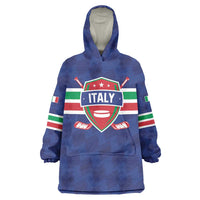 Custom Hockey 2026 Italy Wearable Blanket Hoodie Gli Azzurri Go Champions