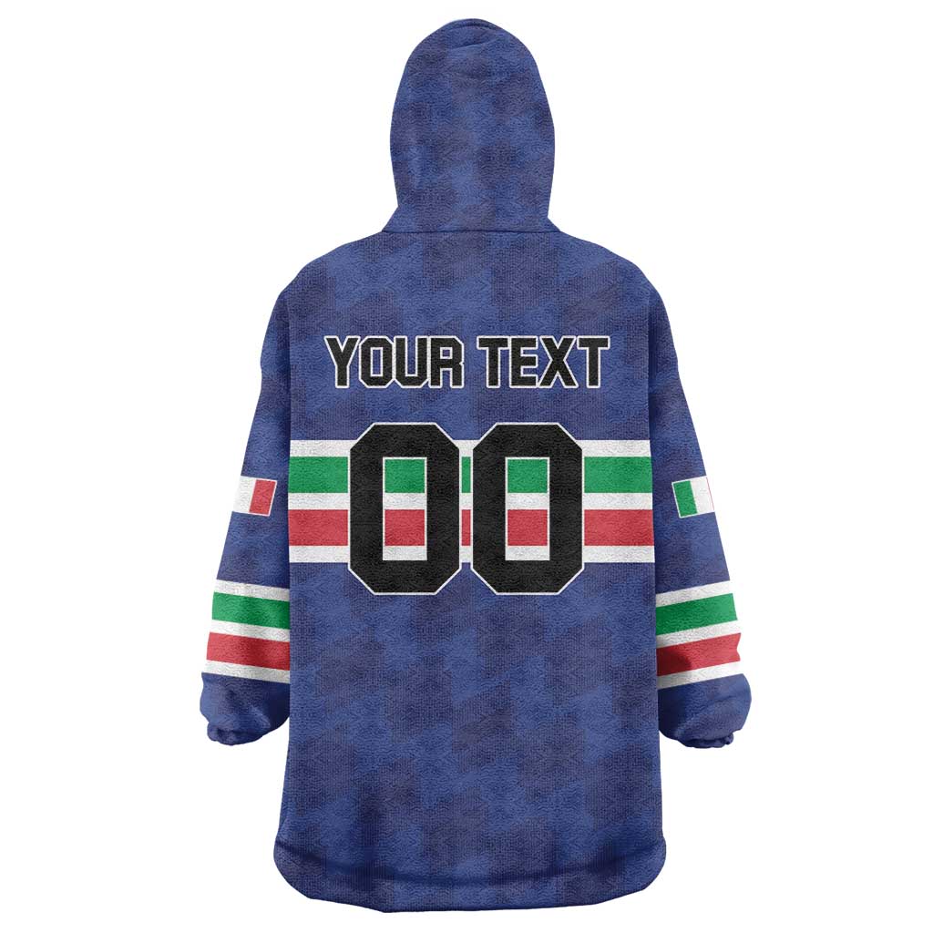 Custom Hockey 2026 Italy Wearable Blanket Hoodie Gli Azzurri Go Champions