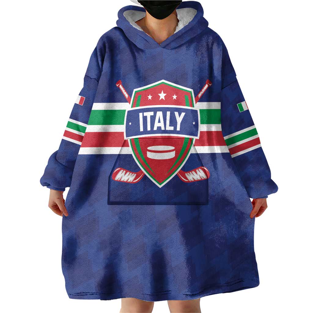 Custom Hockey 2026 Italy Wearable Blanket Hoodie Gli Azzurri Go Champions