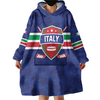 Custom Hockey 2026 Italy Wearable Blanket Hoodie Gli Azzurri Go Champions