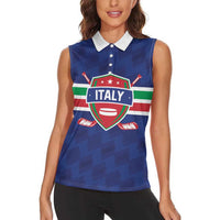 Custom Hockey 2026 Italy Women Sleeveless Polo Shirt Gli Azzurri Go Champions