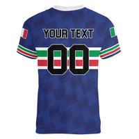 Custom Hockey 2026 Italy Women V-Neck T-Shirt Gli Azzurri Go Champions
