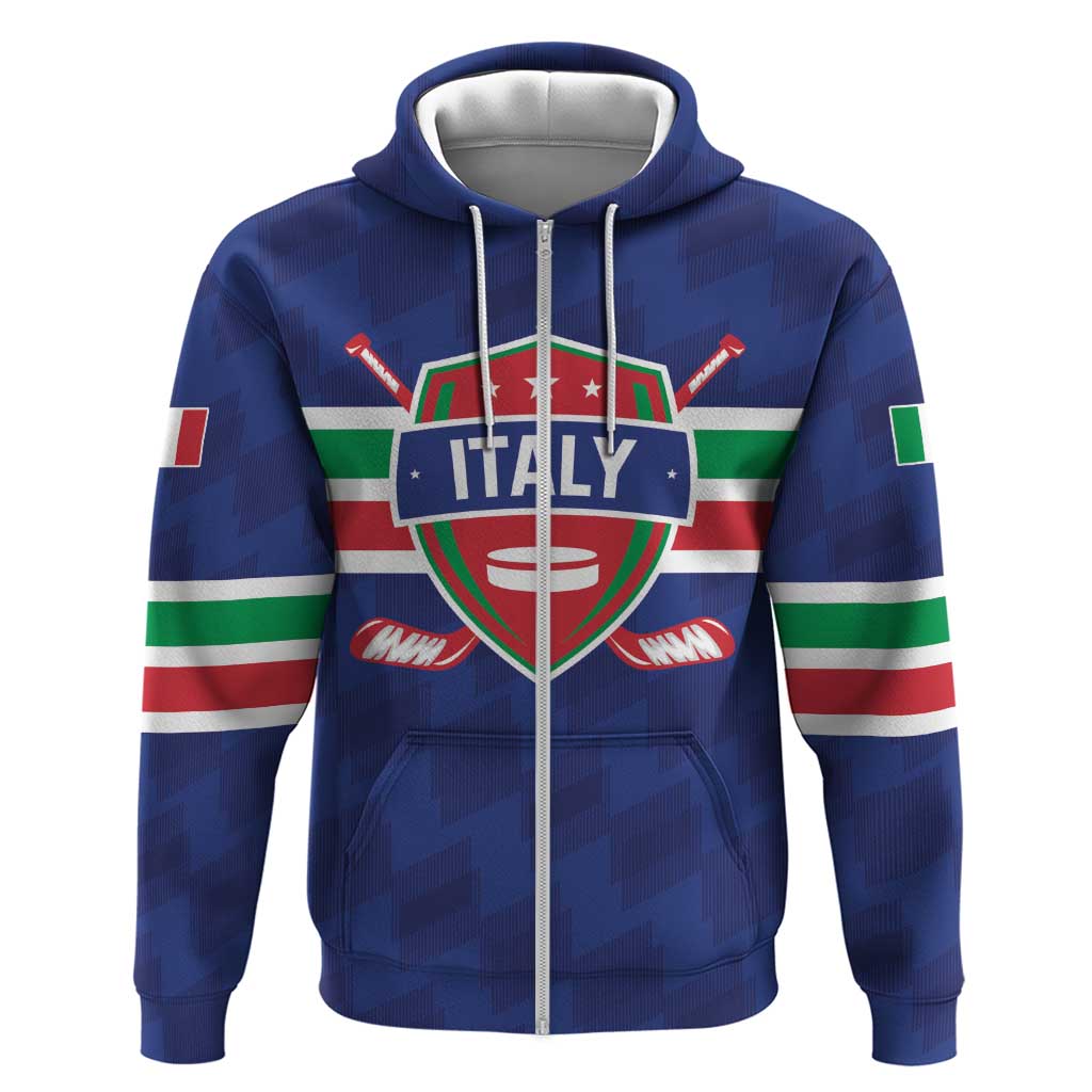 Custom Hockey 2026 Italy Zip Hoodie Gli Azzurri Go Champions