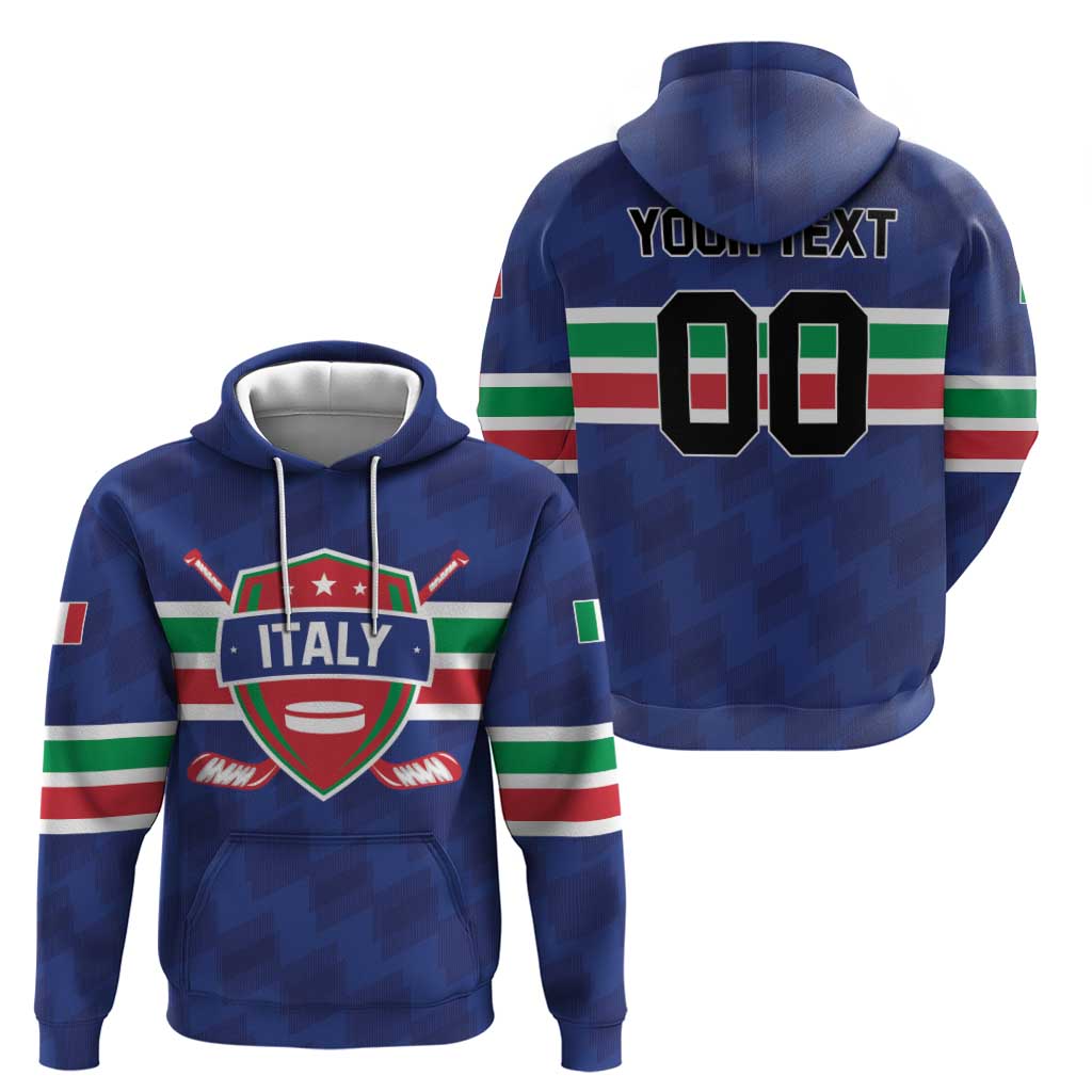 Custom Hockey 2026 Italy Zip Hoodie Gli Azzurri Go Champions