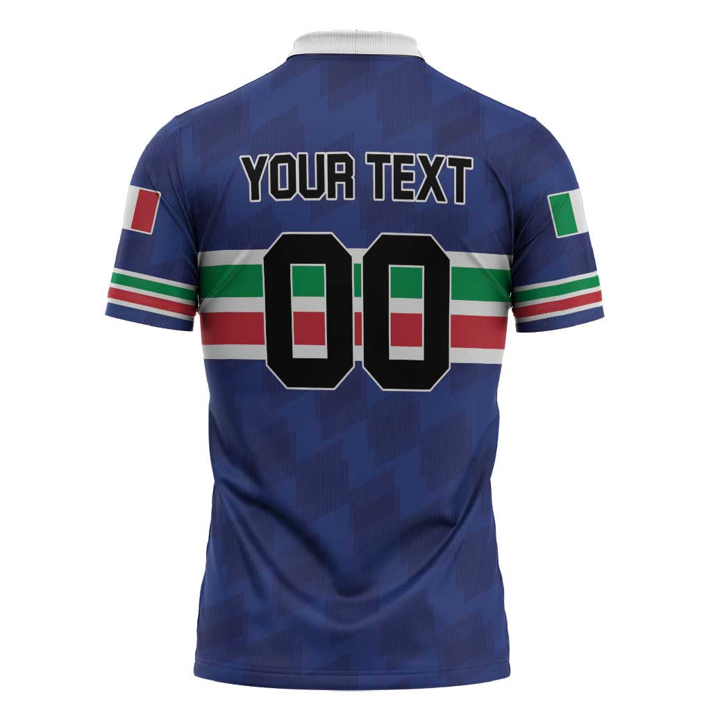 Custom Hockey 2026 Italy Zipper Polo Shirt Gli Azzurri Go Champions