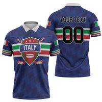 Custom Hockey 2026 Italy Zipper Polo Shirt Gli Azzurri Go Champions