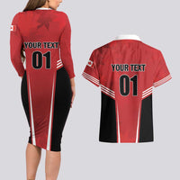 Custom Canada Basketball Couples Matching Long Sleeve Bodycon Dress and Hawaiian Shirt Dream Because I Can