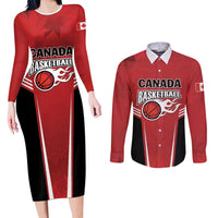 Custom Canada Basketball Couples Matching Long Sleeve Bodycon Dress and Long Sleeve Button Shirt Dream Because I Can