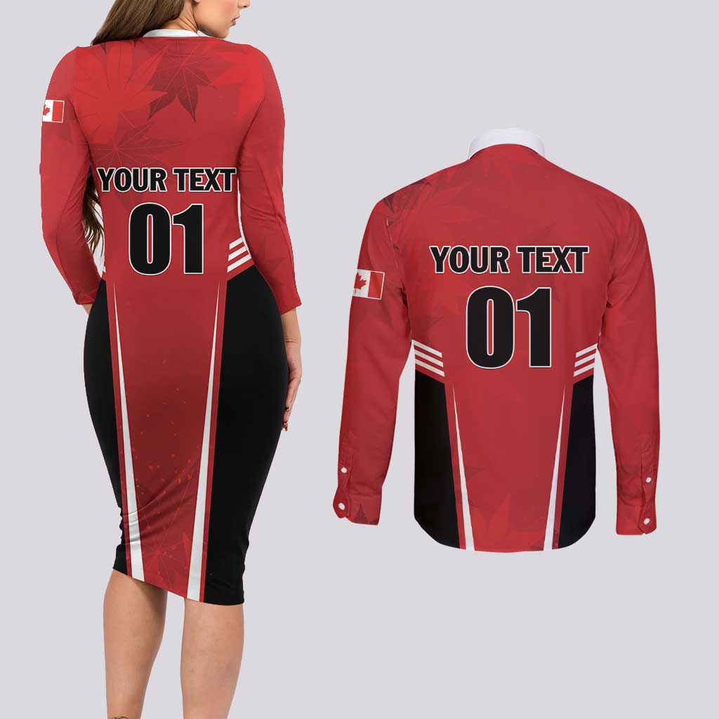 Custom Canada Basketball Couples Matching Long Sleeve Bodycon Dress and Long Sleeve Button Shirt Dream Because I Can