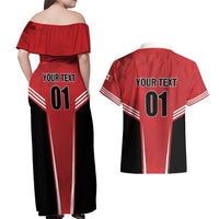 Custom Canada Basketball Couples Matching Off Shoulder Maxi Dress and Hawaiian Shirt Dream Because I Can