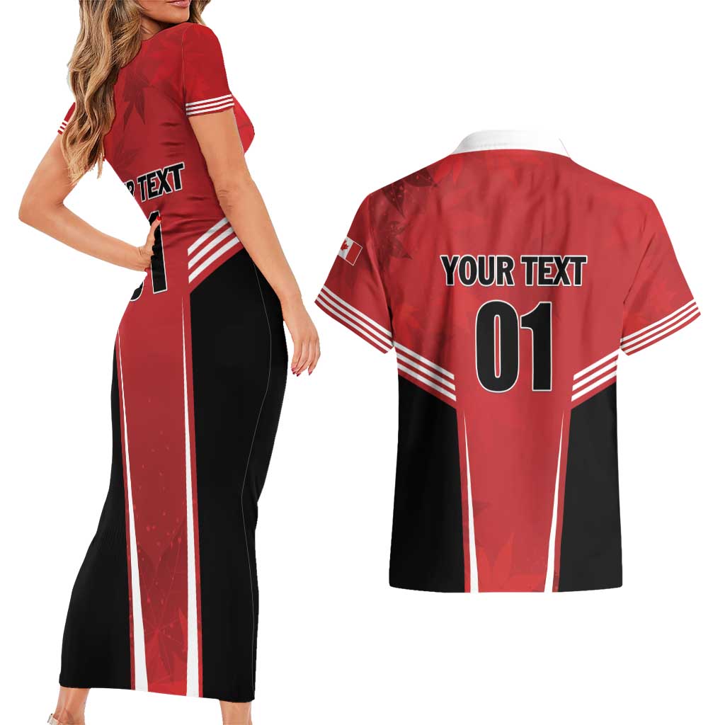 Custom Canada Basketball Couples Matching Short Sleeve Bodycon Dress and Hawaiian Shirt Dream Because I Can