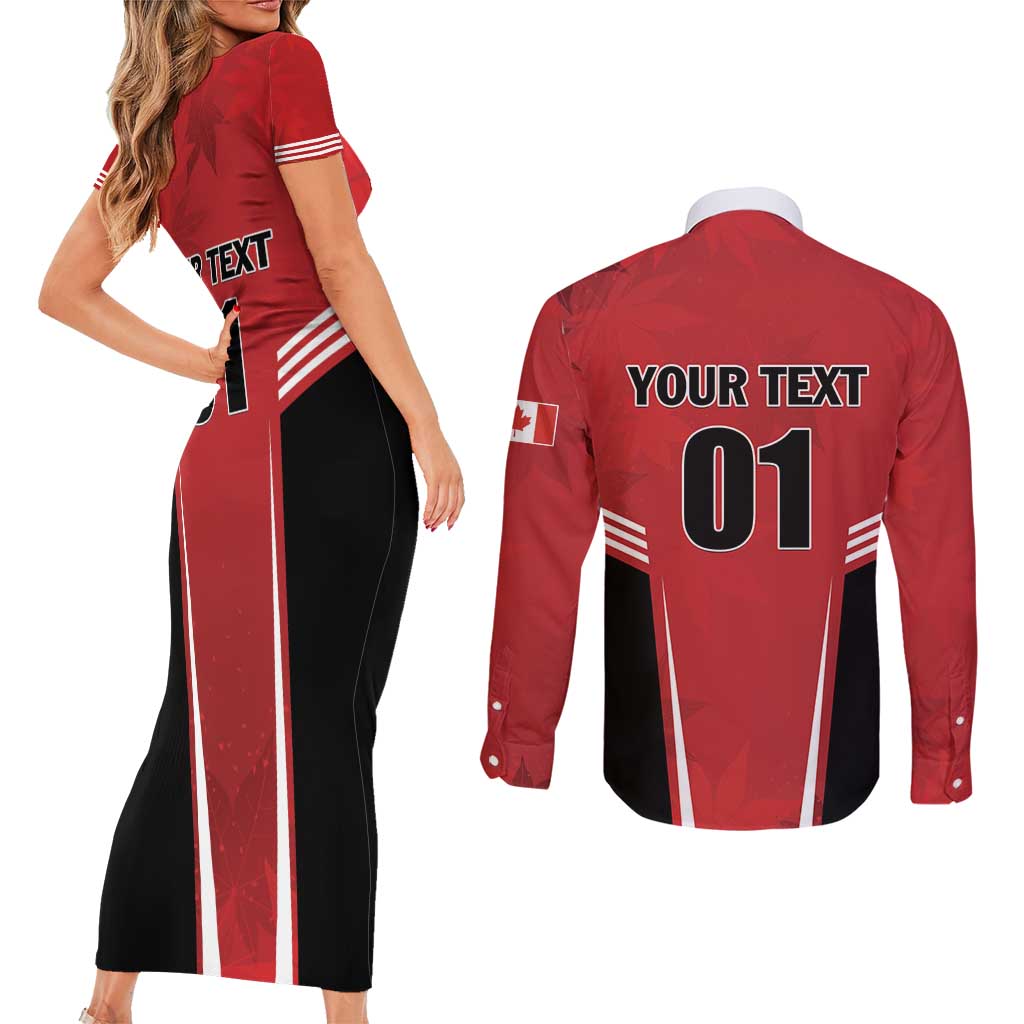 Custom Canada Basketball Couples Matching Short Sleeve Bodycon Dress and Long Sleeve Button Shirt Dream Because I Can