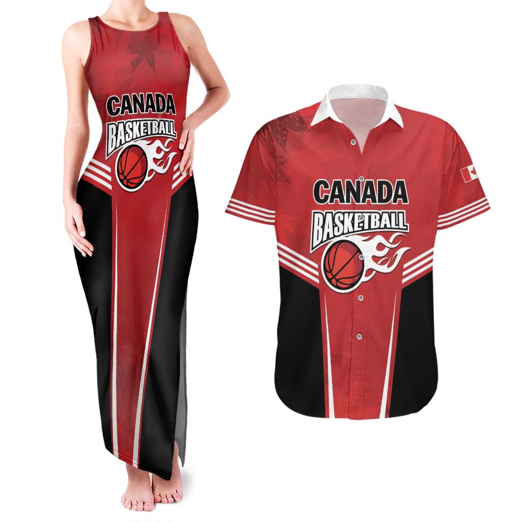 Custom Canada Basketball Couples Matching Tank Maxi Dress and Hawaiian Shirt Dream Because I Can