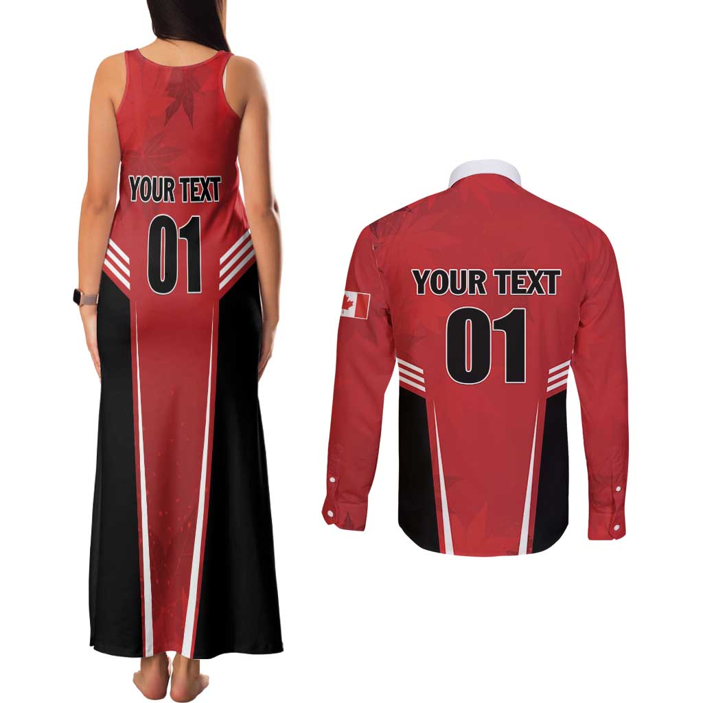 Custom Canada Basketball Couples Matching Tank Maxi Dress and Long Sleeve Button Shirt Dream Because I Can