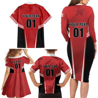 Custom Canada Basketball Family Matching Long Sleeve Bodycon Dress and Hawaiian Shirt Dream Because I Can