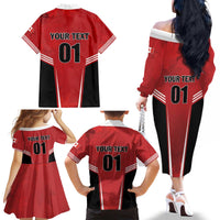 Custom Canada Basketball Family Matching Off The Shoulder Long Sleeve Dress and Hawaiian Shirt Dream Because I Can