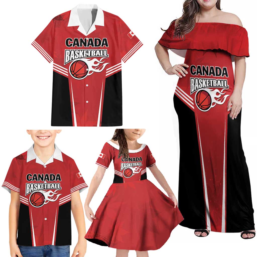 Custom Canada Basketball Family Matching Off Shoulder Maxi Dress and Hawaiian Shirt Dream Because I Can