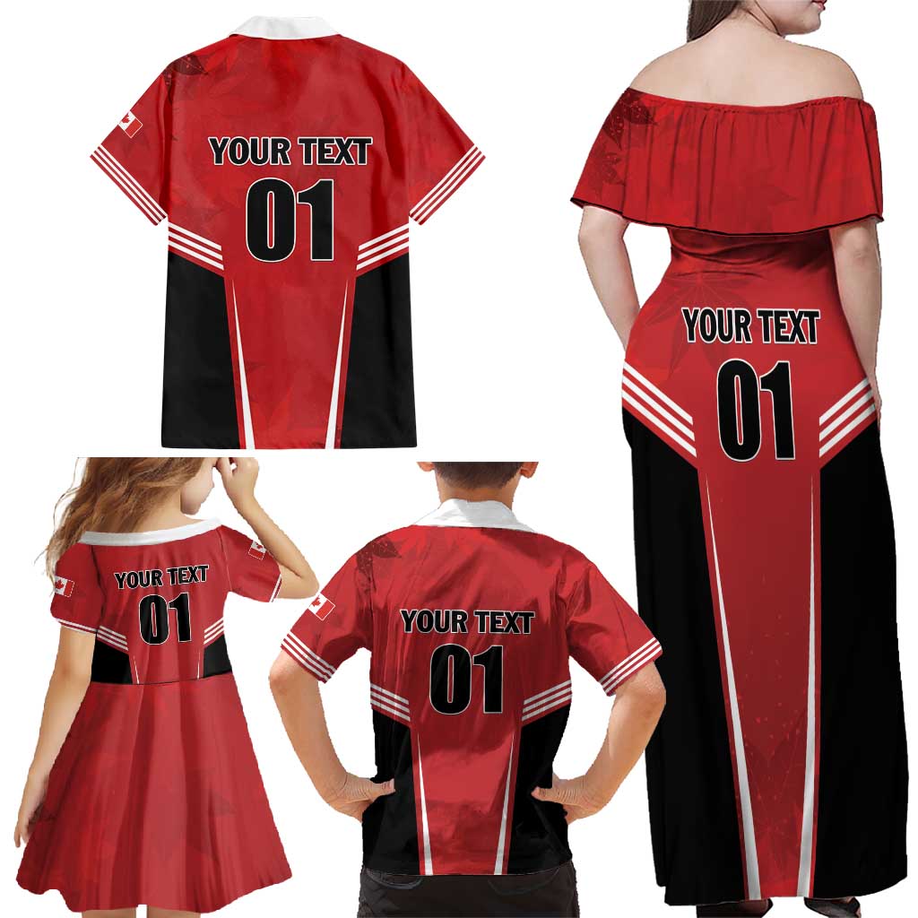 Custom Canada Basketball Family Matching Off Shoulder Maxi Dress and Hawaiian Shirt Dream Because I Can