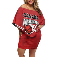 Custom Canada Basketball Family Matching Off Shoulder Short Dress and Hawaiian Shirt Dream Because I Can