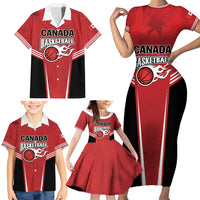 Custom Canada Basketball Family Matching Short Sleeve Bodycon Dress and Hawaiian Shirt Dream Because I Can