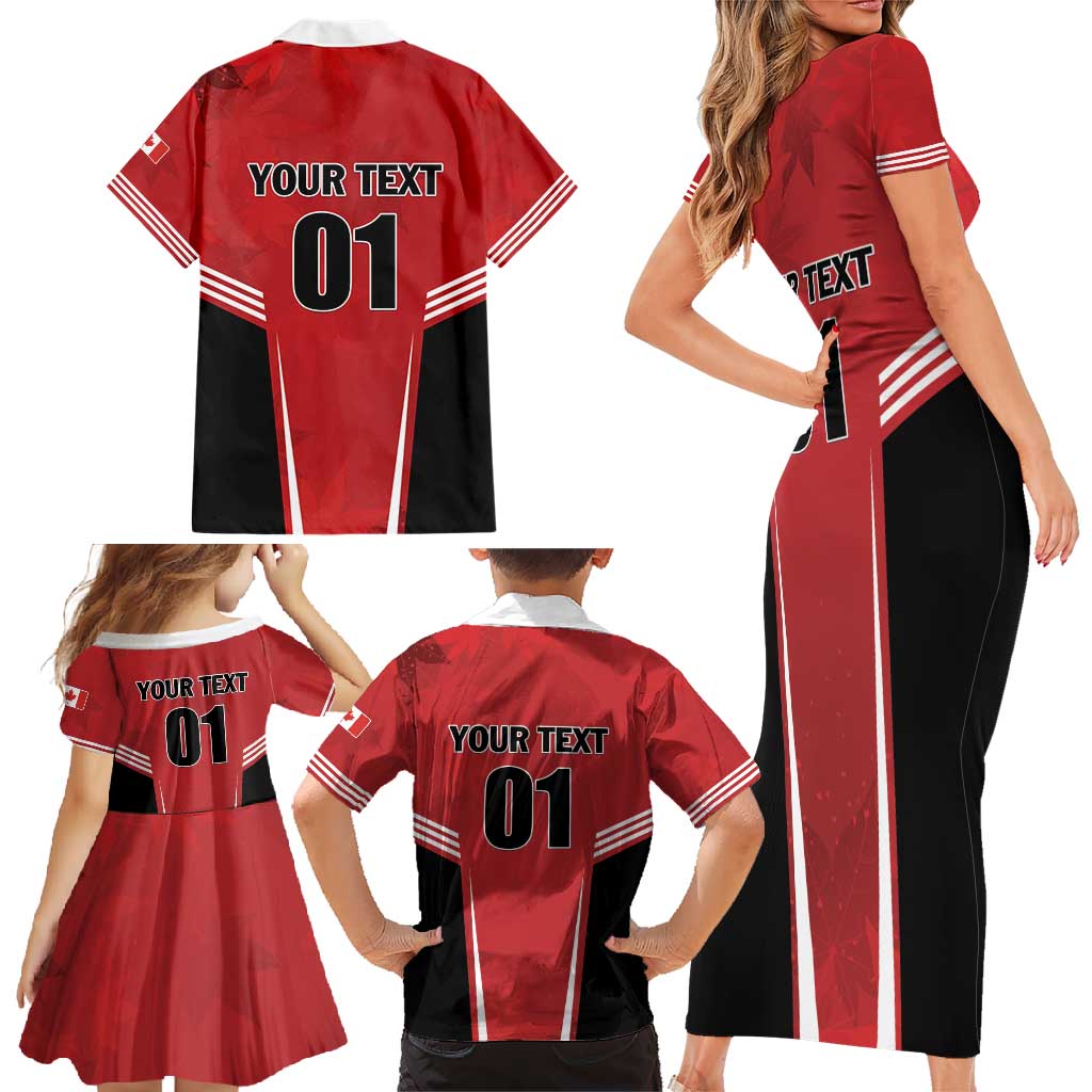 Custom Canada Basketball Family Matching Short Sleeve Bodycon Dress and Hawaiian Shirt Dream Because I Can