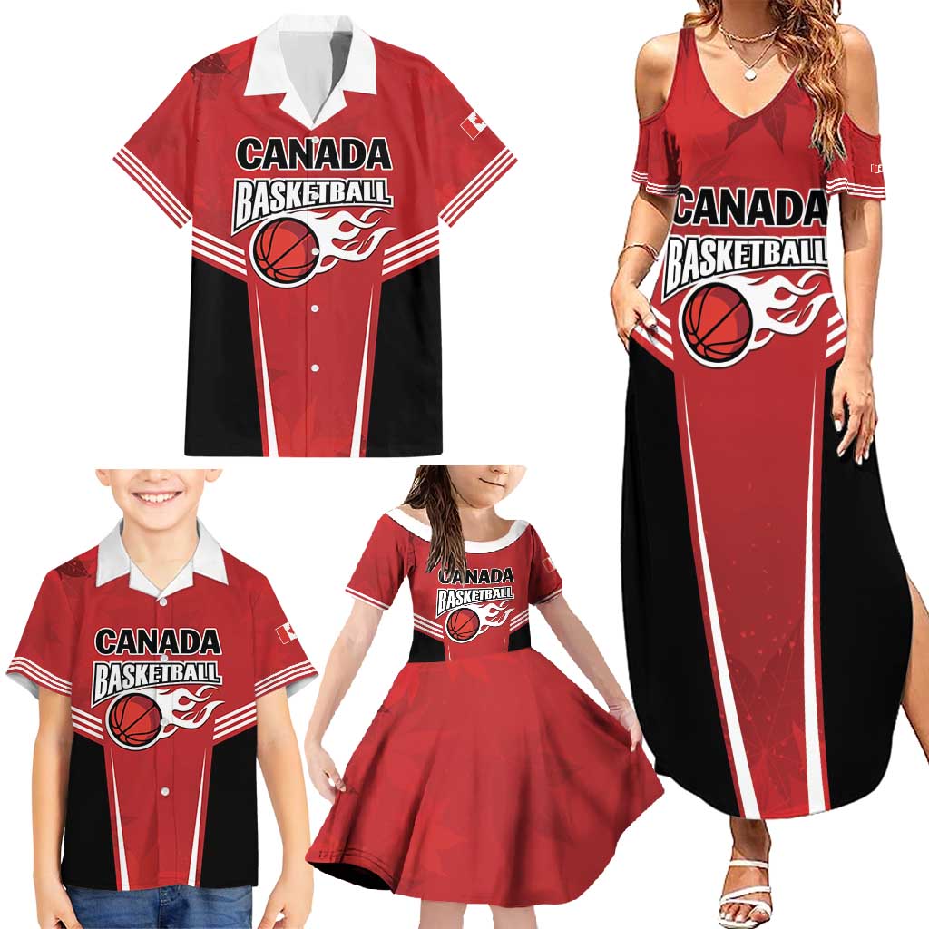 Custom Canada Basketball Family Matching Summer Maxi Dress and Hawaiian Shirt Dream Because I Can