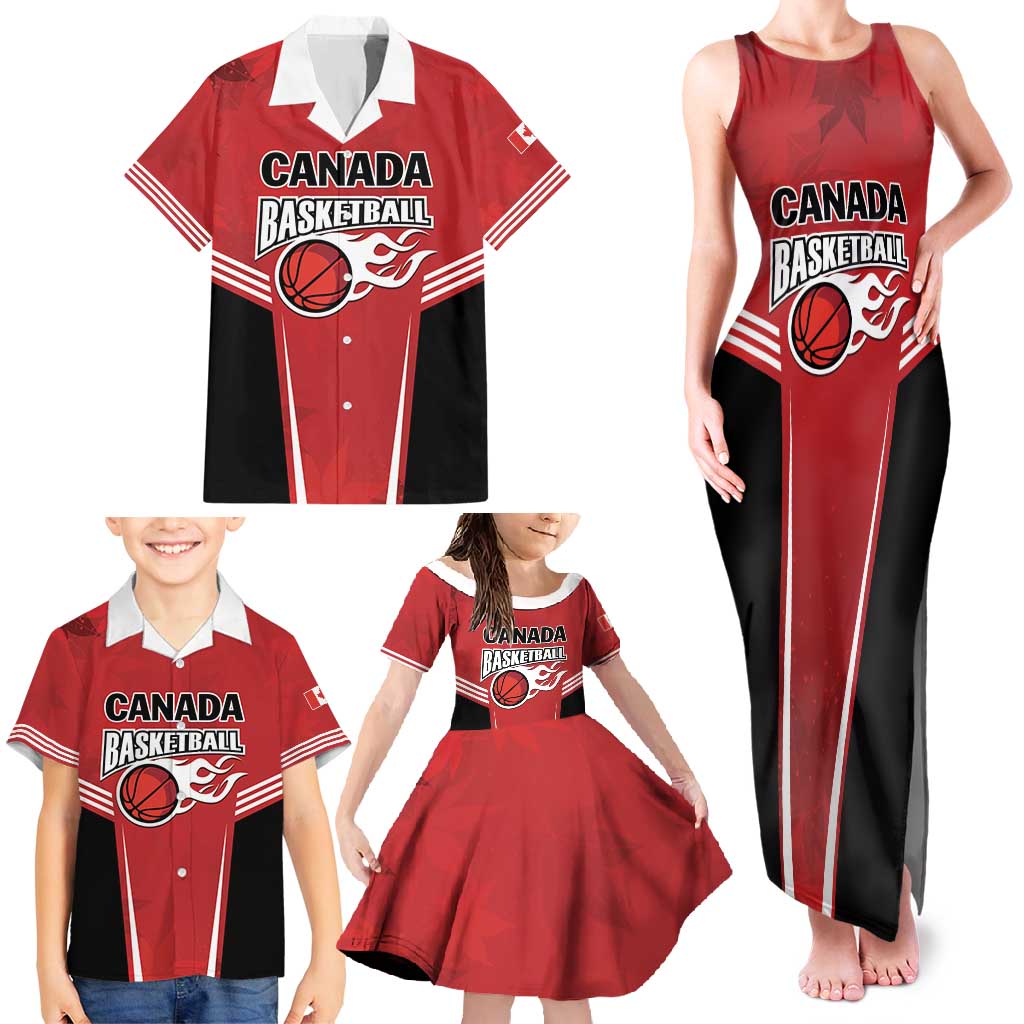 Custom Canada Basketball Family Matching Tank Maxi Dress and Hawaiian Shirt Dream Because I Can