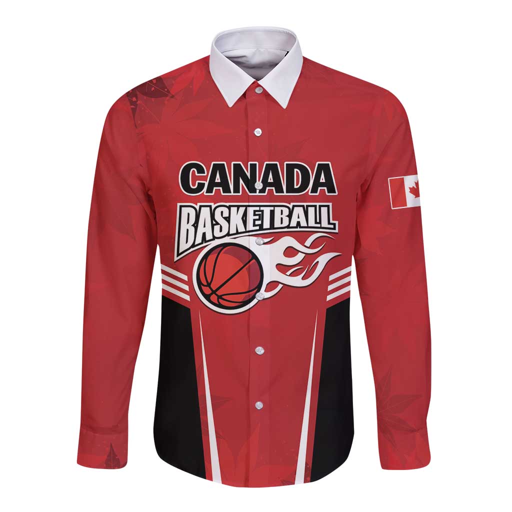 Custom Canada Basketball Long Sleeve Button Shirt Dream Because I Can