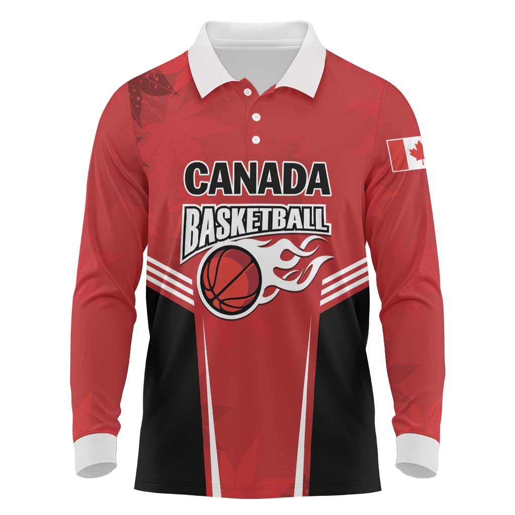 Custom Canada Basketball Long Sleeve Polo Shirt Dream Because I Can