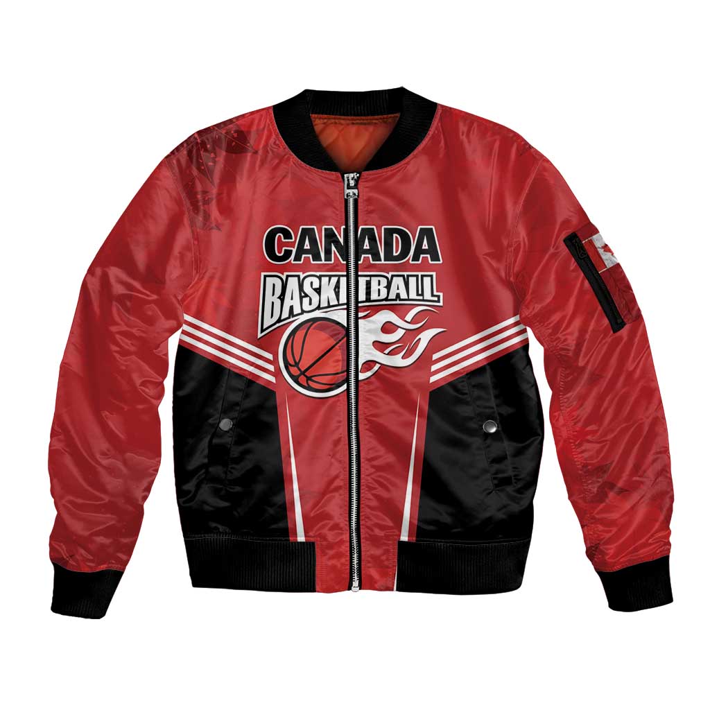 Custom Canada Basketball Sleeve Zip Bomber Jacket Dream Because I Can