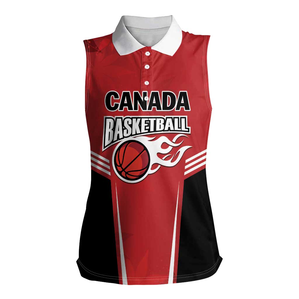 Custom Canada Basketball Women Sleeveless Polo Shirt Dream Because I Can