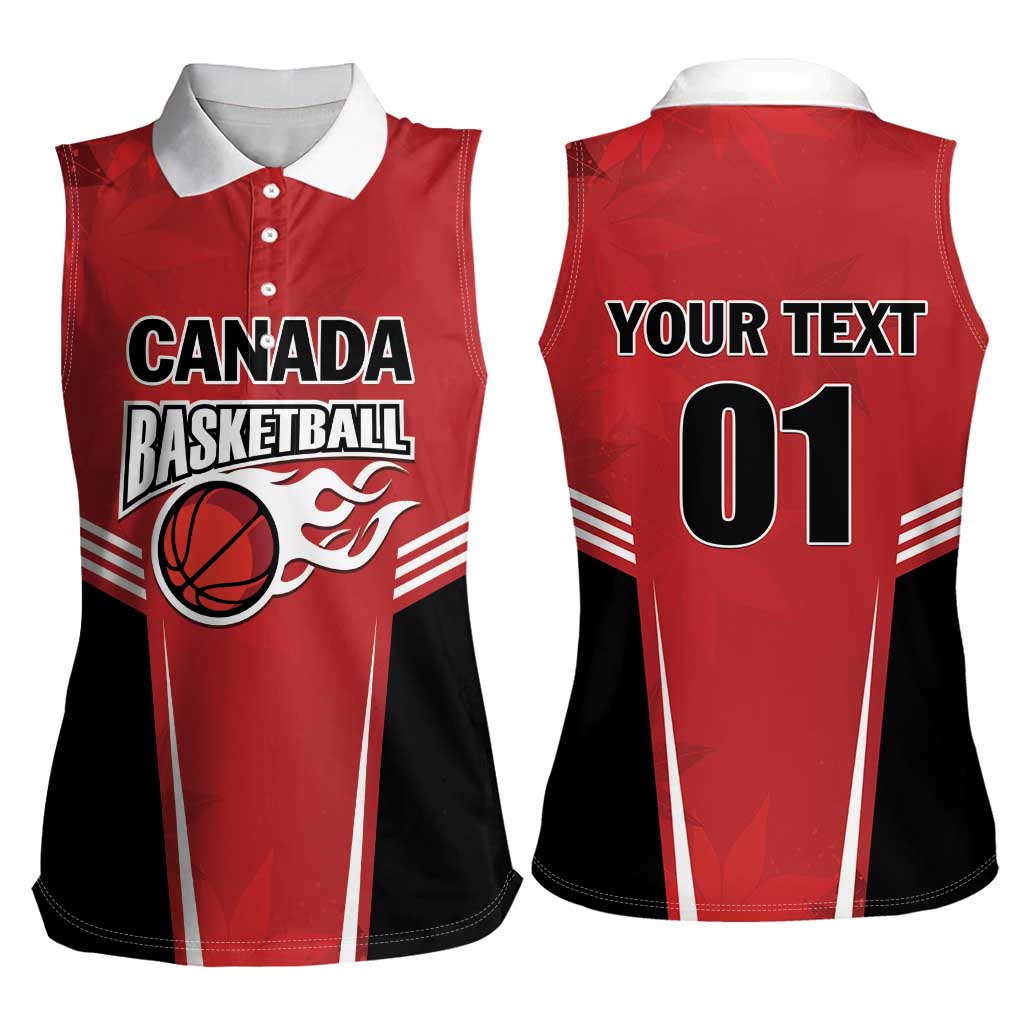 Custom Canada Basketball Women Sleeveless Polo Shirt Dream Because I Can