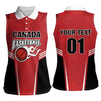 Custom Canada Basketball Women Sleeveless Polo Shirt Dream Because I Can