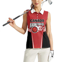 Custom Canada Basketball Women Sleeveless Polo Shirt Dream Because I Can