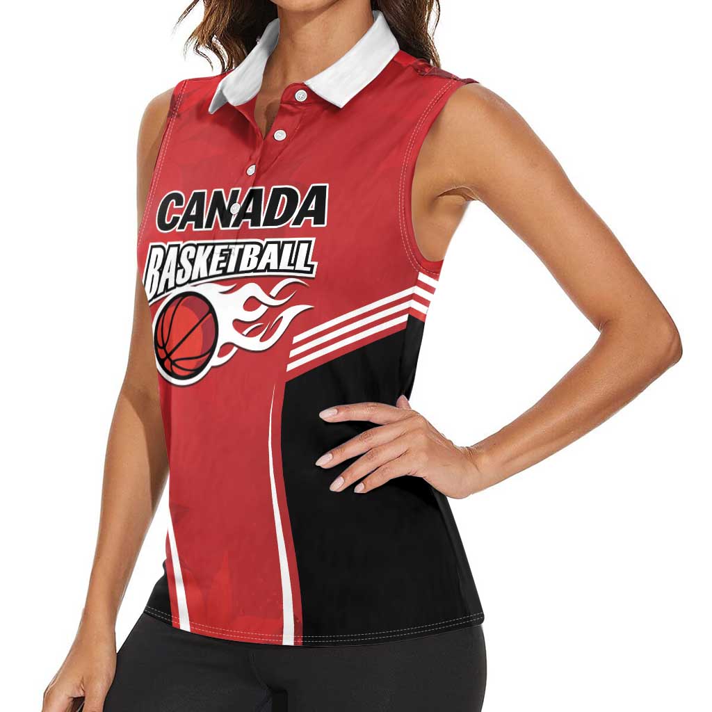 Custom Canada Basketball Women Sleeveless Polo Shirt Dream Because I Can